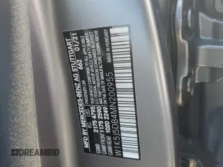 2021 Mercedes-Benz CLA 45 AMG with VIN W1K5J5DB4MN200955, listed as a Copart auction lot 57955104 with 44,136 mi miles and Salvage Title. Bid and sale history available at DreamBid. Image 12.