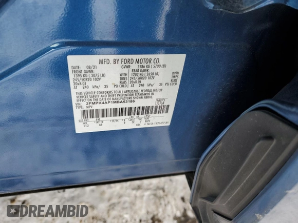 2021 Ford Edge ST z VIN 2FMPK4AP1MBA53186, wystawiony jako Copart lot #42203245 z przebiegiem 43 300 mil mil oraz Szkoda całkowita • Salvage title. Historia ofert i sprzedaży dostępna na DreamBid. Obrazek 13.