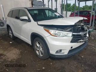 2015 Toyota Highlander Limited with VIN 5TDDKRFH5FS074839, listed as a IAAI auction lot 42280474 with 90,178 mi miles and . Bid and sale history available at DreamBid. Image 1.