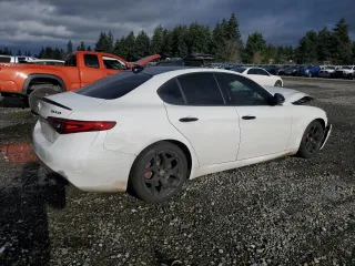 2018 Alfa Romeo Giulia Ti Sport with VIN ZARFAECN8J7577871, listed as a Copart auction lot 88101745 with 88,929 mi miles and Salvage Title. Bid and sale history available at carsss.com. Image 3.