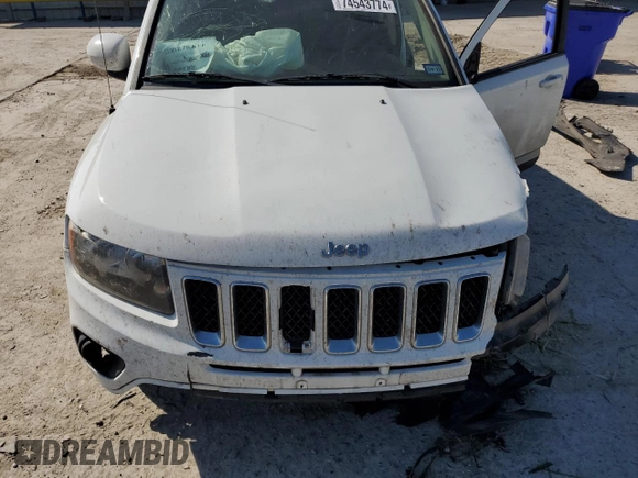 2015 Jeep Compass Latitude with VIN 1C4NJCEB4FD131416, listed as a Copart auction lot 74543774 with 122,358 mi miles and Salvage Title. Bid and sale history available at carsss.com. Image 11.