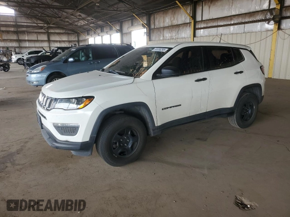 2019 Jeep Compass Sport with VIN 3C4NJCAB9KT613809, listed as a Copart auction lot 55536295 with 110,625 mi miles and Salvage title. Bid and sale history available at DreamBid. Image 1.