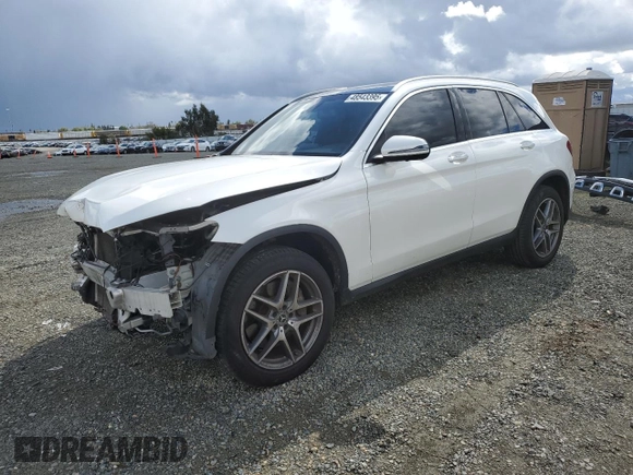 2018 Mercedes-Benz GLC with VIN WDC0G4KB8JV070619, listed as a Copart auction lot 48543395 with 125,689 mi miles and Salvage Title. Bid and sale history available at carsss.com. Image 1.