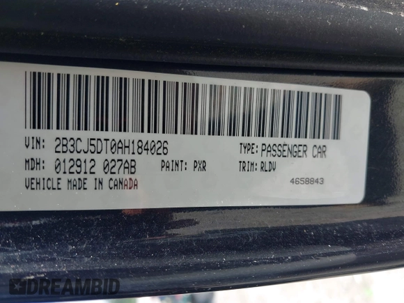 2010 Dodge Challenger R/T Classic z VIN 2B3CJ5DT0AH184026, wystawiony jako IAAI lot #42388128 z przebiegiem 181 601 mil mil oraz . Historia ofert i sprzedaży dostępna na DreamBid. Obrazek 9.