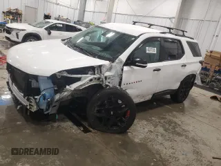 2020 Chevrolet Traverse Premier z VIN 1GNEVKKW3LJ237401, wystawiony jako Copart lot #46241535 z przebiegiem 82 241 mil mil oraz Szkoda całkowita • Salvage title. Historia ofert i sprzedaży dostępna na DreamBid. Obrazek 1.