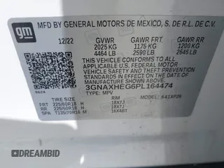2023 Chevrolet Equinox LS z VIN 3GNAXHEG6PL164474, wystawiony jako IAAI lot #41969406 z przebiegiem 104 535 mil mil oraz . Historia ofert i sprzedaży dostępna na DreamBid. Obrazek 9.