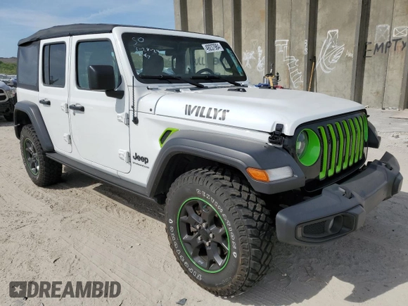 2023 Jeep Wrangler Willys with VIN 1C4HJXDN5PW510494, listed as a Copart auction lot 49237984 with 19,371 mi miles and Non Repairable. Bid and sale history available at DreamBid. Image 4.