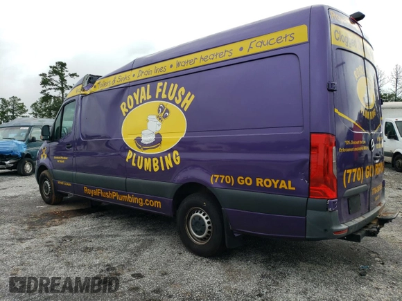 2021 Mercedes-Benz Sprinter Cargo with VIN W1Y4ECHY1MT067009, listed as a Copart auction lot 63750704 with 78,029 mi miles and Salvage Title. Bid and sale history available at carsss.com. Image 2.