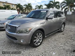 2014 Infiniti QX80 with VIN JN8AZ2NFXE9555841, listed as a Copart auction lot 81650884 with 162,632 mi miles and Clean Title. Bid and sale history available at carsss.com. Image 1.
