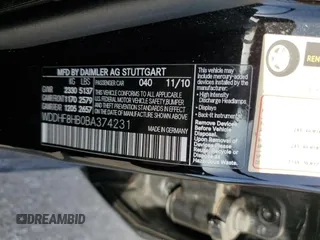 2011 Mercedes-Benz E 350 Luxury with VIN WDDHF8HB0BA374231, listed as a Copart auction lot 55671725 with 165,658 mi miles and Salvage title. Bid and sale history available at DreamBid. Image 12.