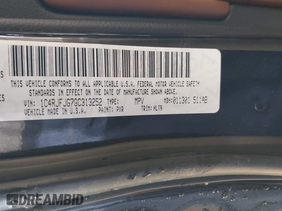 2016 Jeep Grand Cherokee Summit with VIN 1C4RJFJG7GC313252, listed as a IAAI auction lot 42172258 with 67,903 mi miles and . Bid and sale history available at DreamBid. Image 9.