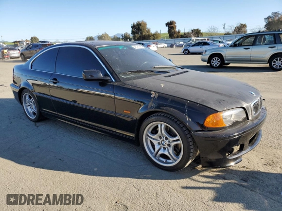 2001 BMW 3 Series 330Ci with VIN WBABN53421JU30014, listed as a Copart auction lot 46181895 with 238,938 mi miles and Salvage Title. Bid and sale history available at carsss.com. Image 4.