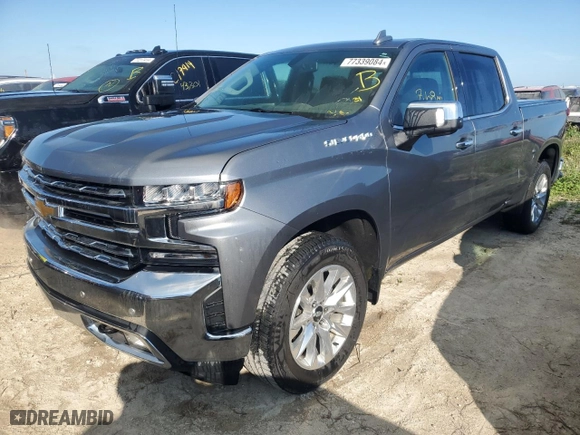 2019 Chevrolet Silverado 1500 LTZ with VIN 1GCPWEED9KZ159863, listed as a Copart auction lot 77339084 with 7,108 mi miles and Non Repairable. Bid and sale history available at carsss.com. Image 1.