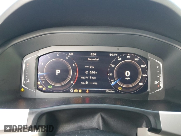 2022 Volkswagen Atlas SE with VIN 1V2JP2CA5NC554171, listed as a Copart auction lot 46822345 with 60,907 mi miles and Clean title. Bid and sale history available at DreamBid. Image 9.