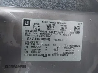 2013 Chevrolet Tahoe LS with VIN 1GNSCAE06DR105066, listed as a IAAI auction lot 41586288 with 161,639 mi miles and . Bid and sale history available at DreamBid. Image 9.