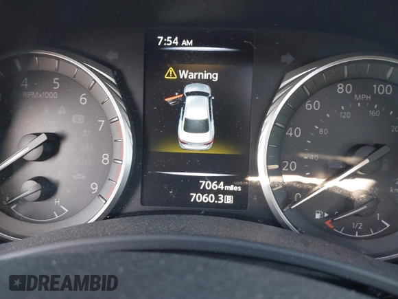 2023 Infiniti Q50 Luxe with VIN JN1EV7BP6PM513012, listed as a IAAI auction lot 41751813 with 7,064 mi miles and . Bid and sale history available at DreamBid. Image 7.