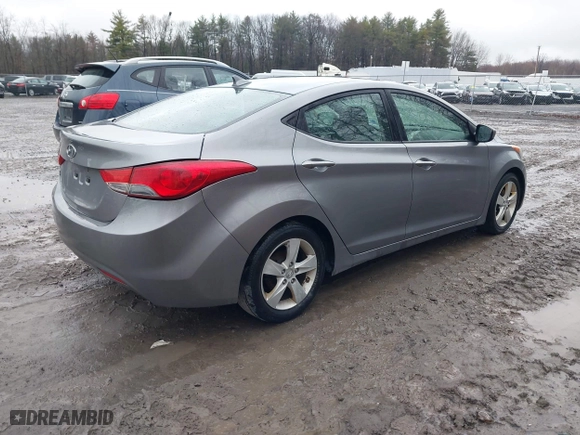 2012 Hyundai Elantra GLS with VIN KMHDH4AEXCU296746, listed as a IAAI auction lot 42022027 with 186,138 mi miles. Bid and sale history available at carsss.com. Image 4.