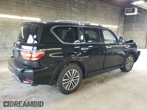 2021 Nissan Armada SL with VIN JN8AY2BBXM9795698, listed as a Copart auction lot 63000174 with 33,002 mi miles and Salvage Title. Bid and sale history available at carsss.com. Image 3.