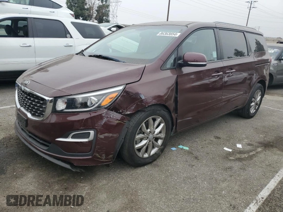 2019 Kia Sedona EX with VIN KNDMB5C10K6516212, listed as a Copart auction lot 86363854 with 67,144 mi miles and Salvage Title. Bid and sale history available at carsss.com. Image 1.