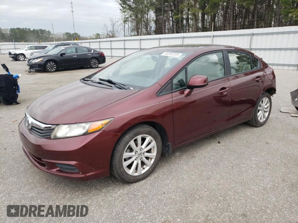 2012 Honda Civic EX with VIN 19XFB2F83CE053591, listed as a Copart auction lot 50392235 with 137,410 mi miles and Salvage Title. Bid and sale history available at DreamBid. Image 1.
