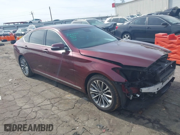 2015 Hyundai Genesis 3.8L with VIN KMHGN4JE0FU043557, listed as a IAAI auction lot 41599737 with 97,815 mi miles. Bid and sale history available at carsss.com. Image 1.
