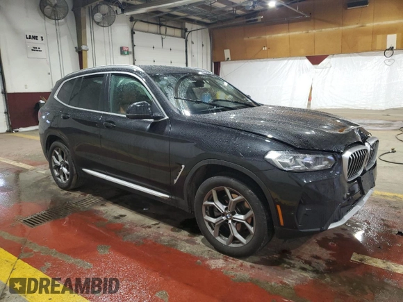 2024 BMW X3 xDrive30i with VIN 5UX53DP09R9U81366, listed as a Copart auction lot 48066155 with Not Provided miles and Salvage Title. Bid and sale history available at DreamBid. Image 4.