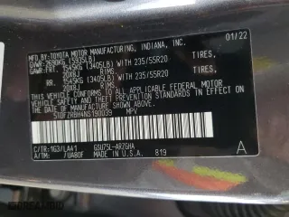 2022 Toyota Highlander Platinum with VIN 5TDFZRBH4NS190039, listed as a Copart auction lot 46864285 with 42,837 mi miles and Salvage Title. Bid and sale history available at carsss.com. Image 13.