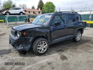 2017 Jeep Renegade Latitude z VIN ZACCJBBB2HPF86775, wystawiony jako Copart lot #56957365 z przebiegiem 72 894 mil mil oraz Szkoda całkowita • Salvage title. Historia ofert i sprzedaży dostępna na DreamBid. Obrazek 1.
