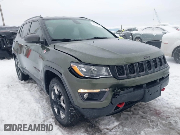 2018 Jeep Compass Trailhawk with VIN 3C4NJDDB5JT190890, listed as a IAAI auction lot 41251405 with 35,320 mi miles and . Bid and sale history available at carsss.com. Image 6.