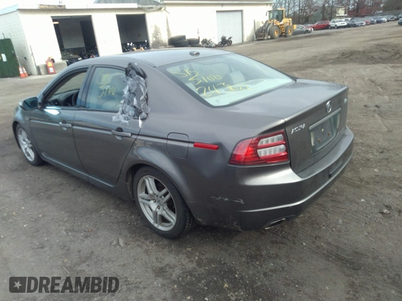 2007 Acura TL with VIN 19UUA66237A047393, listed as a IAAI auction lot 38734178 with 999,999 mi miles. Bid and sale history available at carsss.com. Image 3.