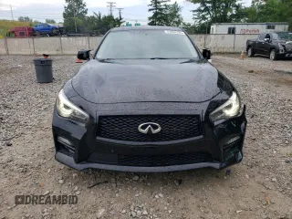 2016 Infiniti Q50 Red Sport 400 with VIN JN1FV7AR4GM450788, listed as a Copart auction lot 63069385 with 87,740 mi miles and Salvage title. Bid and sale history available at DreamBid. Image 5.