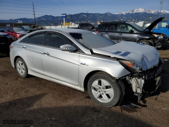 2012 Hyundai Sonata Hybrid with VIN KMHEC4A40CA033709, listed as a Copart auction lot 49738935 with 0 mi miles and Salvage Title. Bid and sale history available at carsss.com. Image 4.