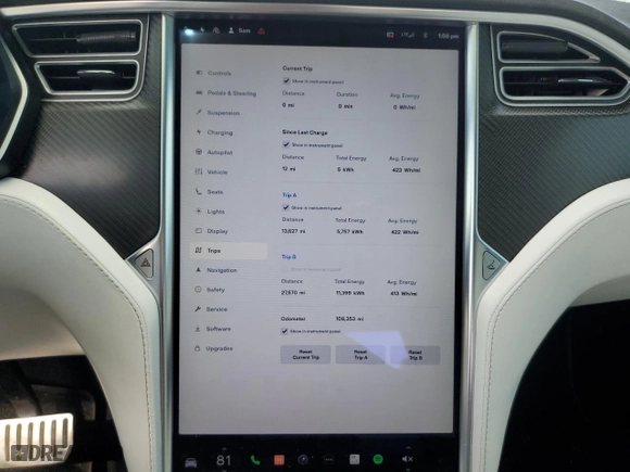 2017 Tesla Model X P100D with VIN 5YJXCBE41HF051839, listed as a Copart auction lot 50320924 with NaN miles. Bid and sale history available at carsss.com. Image 9.