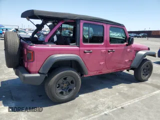 2024 Jeep Wrangler Sport S with VIN 1C4PJXDG5RW318461, listed as a Copart auction lot 54270255 with 5,234 mi miles and Salvage title. Bid and sale history available at DreamBid. Image 3.