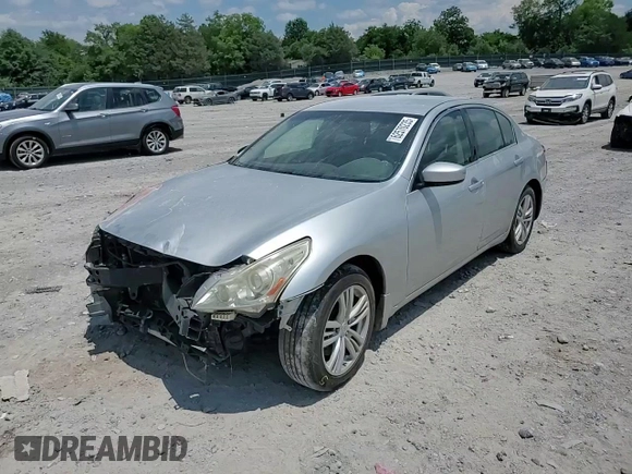2011 Infiniti G25 with VIN JN1DV6AP0BM602333, listed as a Copart auction lot 62570235 with 231,317 mi miles and Salvage title. Bid and sale history available at DreamBid. Image 14.