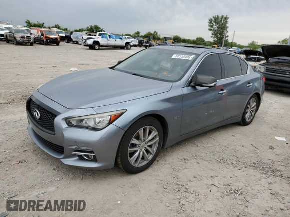 2017 Infiniti Q50 Signature Edition with VIN JN1EV7APXHM730064, listed as a Copart auction lot 58155405 with 93,425 mi miles and Salvage title. Bid and sale history available at DreamBid. Image 1.