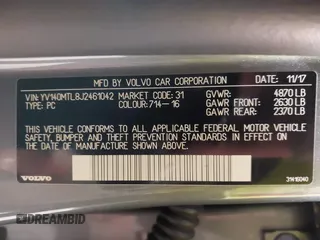 2018 Volvo S60 Dynamic with VIN YV140MTL8J2461042, listed as a IAAI auction lot 42093883 with 24,374 mi miles. Bid and sale history available at carsss.com. Image 9.