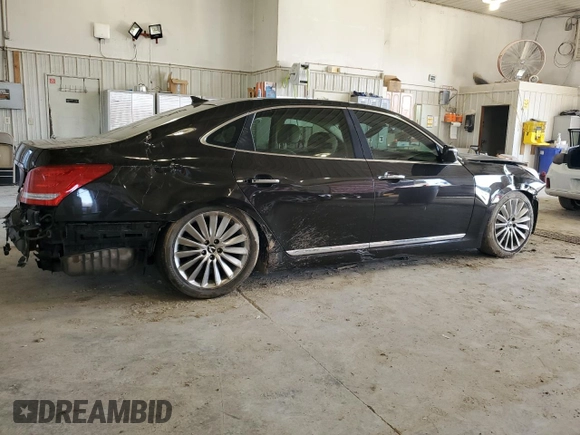 2014 Hyundai Equus Ultimate with VIN KMHGH4JH2EU077404, listed as a Copart auction lot 43586975 with Not provided miles and Salvage title. Bid and sale history available at DreamBid. Image 3.