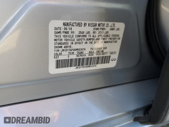 2019 Infiniti Q50 Luxe z VIN JN1EV7AP4KM543474, wystawiony jako Copart lot #52426585 z przebiegiem 50 435 mil mil oraz Szkoda całkowita • Salvage title. Historia ofert i sprzedaży dostępna na DreamBid. Obrazek 12.