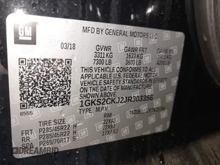 2018 GMC Yukon Denali with VIN 1GKS2CKJ2JR303356, listed as a IAAI auction lot 41768935 with 89,869 mi miles. Bid and sale history available at carsss.com. Image 9.