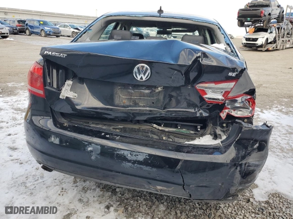2012 Volkswagen Passat SE w/Sunroof with VIN 1VWBH7A35CC047429, listed as a Copart auction lot 45800395 with 221,051 mi miles and Non Repairable. Bid and sale history available at carsss.com. Image 6.