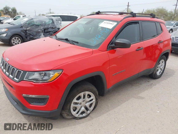 2017 Jeep Compass Sport with VIN 3C4NJDABXHT642198, listed as a IAAI auction lot 42385002 with 82,626 mi miles and . Bid and sale history available at DreamBid. Image 16.