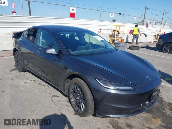 2024 Tesla Model 3 with VIN 5YJ3E1EA7RF717855, listed as a IAAI auction lot 41838814 with 8,750 mi miles and . Bid and sale history available at DreamBid. Image 1.