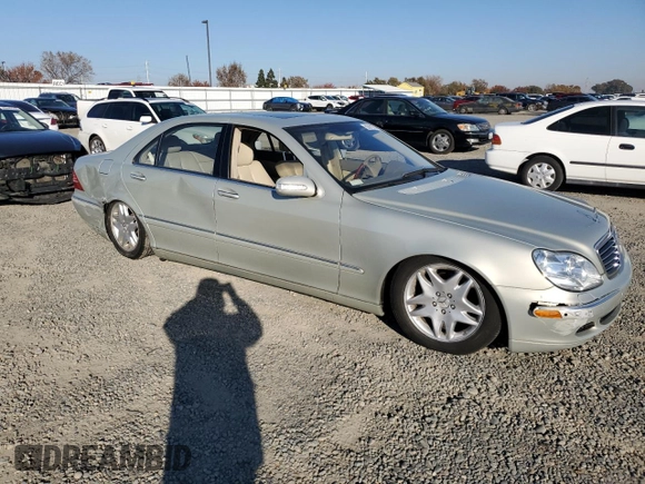 2003 Mercedes-Benz S-Class 5.0L with VIN WDBNG75J03A365710, listed as a Copart auction lot 83610754 with 0 mi miles and Salvage Title. Bid and sale history available at carsss.com. Image 4.