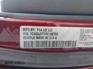 2024 Dodge Durango Special Service with VIN 1C4SDJFT7RC100760, listed as a IAAI auction lot 41784948 with 7,265 mi miles and . Bid and sale history available at DreamBid. Image 9.
