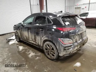 2022 Hyundai Kona N Line with VIN KM8K3CA35NU838465, listed as a Copart auction lot 44417115 with 91,217 mi miles and Salvage Title. Bid and sale history available at carsss.com. Image 2.