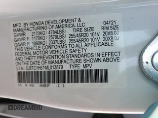 2021 Acura RDX w/A-Spec Package z VIN 5J8TC1H61ML013879, wystawiony jako Copart lot #54783485 z przebiegiem 47 230 mil mil oraz Szkoda całkowita • Salvage title. Historia ofert i sprzedaży dostępna na DreamBid. Obrazek 13.