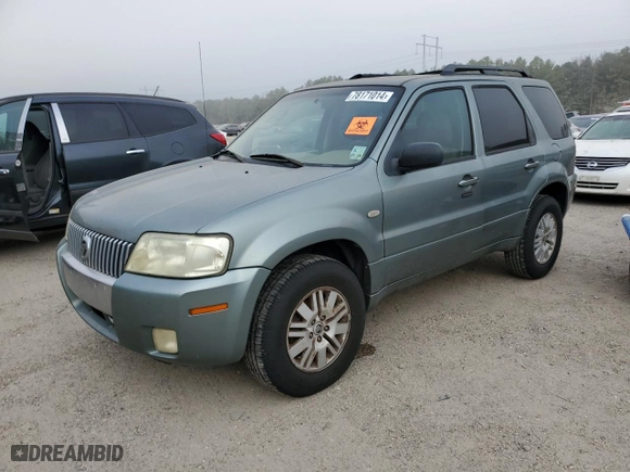 2006 Mercury Mariner Luxury with VIN 4M2YU56136KJ04865, listed as a Copart auction lot 78171014 with 287,460 mi miles and Salvage Title. Bid and sale history available at carsss.com. Image 1.