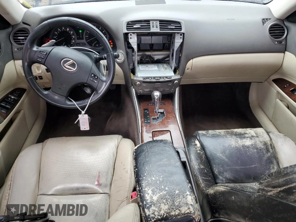 2010 Lexus IS 250 with VIN JTHCF5C27A5041833, listed as a Copart auction lot 59590395 with 205,747 mi miles and Salvage title. Bid and sale history available at DreamBid. Image 8.