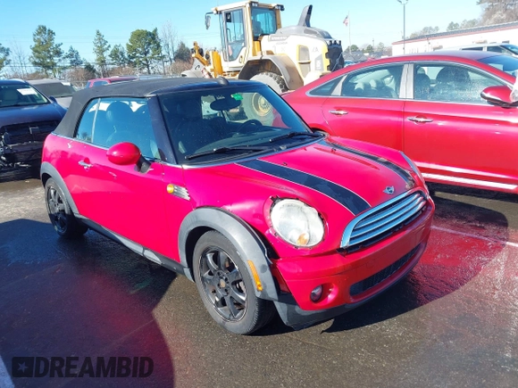 2009 MINI Convertible with VIN WMWMR33569TU95961, listed as a IAAI auction lot 41689845 with 107,934 mi miles and . Bid and sale history available at DreamBid. Image 1.